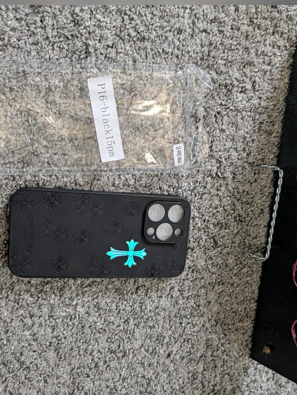 Nwt Black Cross Pattern iPhone 15 Pro Max Case